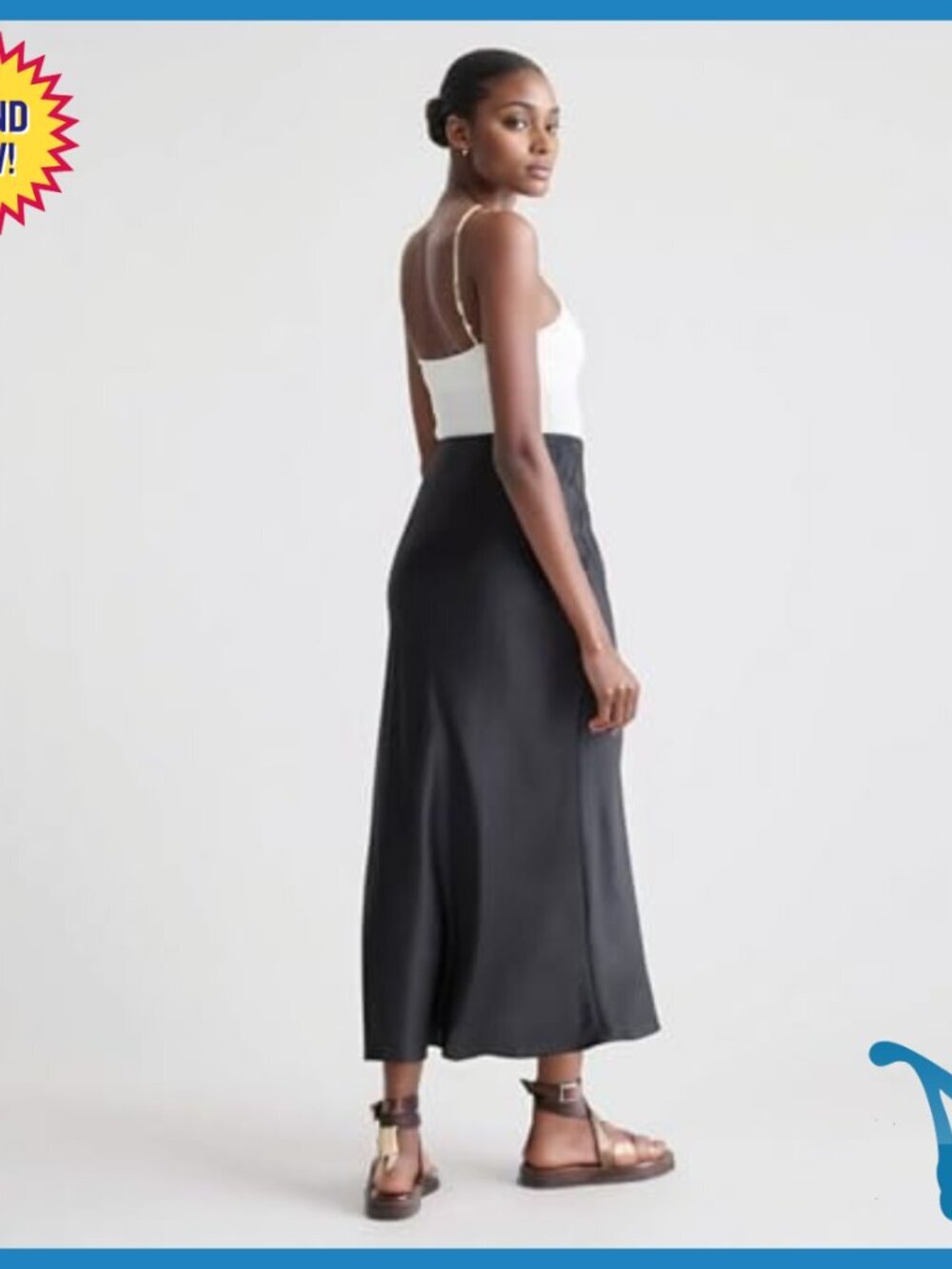 100% Mulberry Silk Maxi Skirt High Waisted Long Work Skirt Washable - Picture 3 of 7